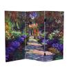 Red Lantern Double Sided Works of Monet Canvas Folding Screen - Lilies/Garden at Giverny, 3 ft. Short view 1