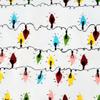 Christmas Lights Fat Quarter 100% Cotton Flannel Fabric Colorful String Lights Design view 2