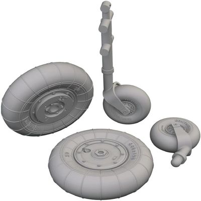 Eduard Sprue Brothers 1:48 Brassin - Bf109K-4 Wheels (EDU kit), EDU648914