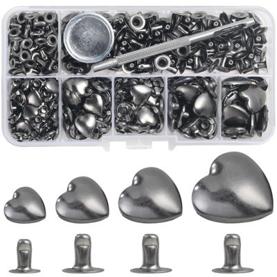YORANYO 150 Set Mixed Size Rivets Kit - Gunmetal Rivets & Tool for Leather, Fabric & More