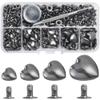 YORANYO 150 Set Mixed Size Rivets Kit - Gunmetal Rivets & Tool for Leather, Fabric & More view 1