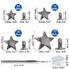 YORANYO 200 Sets Leather Rivets Kit Mixed Sizes - Star Studs for Clothing Fabric - Gunmetal Rivets With Crafting Tool for Repair Decorate Jackets Shoes Bags Belts Purse view 2