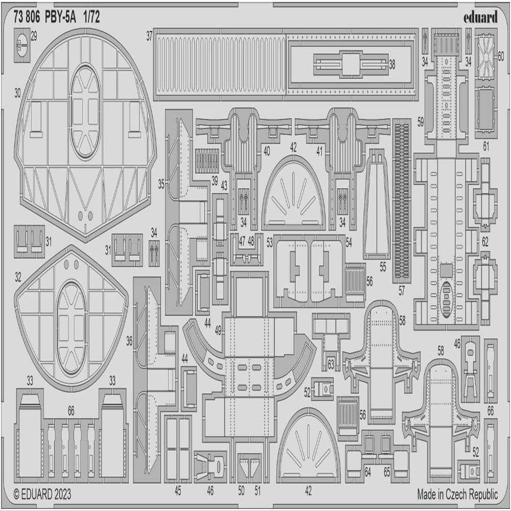 Eduard Sprue Brothers 1:72 Color PE - PBY-5A Catalina Detail Set (ACA/H2K kit), EDU73806