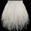 Soarer White Ostrich Feather Trim - 2Yards 5-7inch Feathers Fringe Trim for DIY Sewing Clothing,Wedding,Christmas Home Party(Off-White) view 1