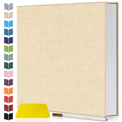 Artfeel Photo Album Self Adhesive Scrapbook,Large Photo Book for 4x6,5x7,8x10 Pictures,DIY Album for Baby Wedding Family Travel Birthday,with Metallic Pen and Scraper