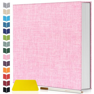 Artfeel Photo Album Self Adhesive Scrapbook,60 Pages Large Photo Book for 4x6,5x7,8x10 Pictures,DIY Album for Baby Wedding Family Travel Birthday,with Metallic Pen and Scraper