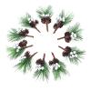 TITA-DONG Artificial Pine Picks,10Pcs Fake Gold Berries Branches Christmas Pine Cones Artificial Pine Needles Mini Berries Ornaments for Party Flower Arrangements Wreaths Xmas Gift Decor(Silver) view 1