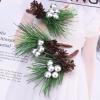 TITA-DONG Artificial Pine Picks,10Pcs Fake Gold Berries Branches Christmas Pine Cones Artificial Pine Needles Mini Berries Ornaments for Party Flower Arrangements Wreaths Xmas Gift Decor(Silver) view 3