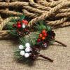 TITA-DONG Artificial Pine Picks,10Pcs Fake Gold Berries Branches Christmas Pine Cones Artificial Pine Needles Mini Berries Ornaments for Party Flower Arrangements Wreaths Xmas Gift Decor(Silver) view 4