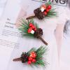 Artificial Christmas Picks, 10 PCS Christmas Mini Pine Picks Pine Tree Plants Red Berry Picks Berry Branches with Pinecones Holly Leaves for Party Flower Arrangements Wreaths Xmas Tree Gift Decor(Red) view 3