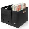 Foldable Scrapbook Paper Storage Organizer, 12x12 Scrapbook Paper Storage, Plastic File Organizer, Black, 3 Pack view 1