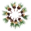 Artificial Christmas Picks, 10 PCS Christmas Mini Pine Picks Pine Tree Plants Red Berry Picks Berry Branches with Pinecones Holly Leaves for Party Flower Arrangements Wreaths Xmas Tree Gift(Gold) view 1