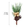 Artificial Christmas Picks, 10 PCS Christmas Mini Pine Picks Pine Tree Plants Red Berry Picks Berry Branches with Pinecones Holly Leaves for Party Flower Arrangements Wreaths Xmas Tree Gift(Gold) view 2