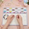 BENECREAT Large Rectangle Felt Beading Mat, Felt Bead Design Boards with Centimeter Alphabetic Scale Beads Tray Bead Pads for Art Crafts Jewelry Making Beading Supplies, 14.4x11inch view 3