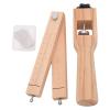 Kuuleyn Leather Strap Cutter, Adjustable Pinewood Stainless Steel Hand Cutting Tool with Polisher for DIY view 2