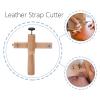 Kuuleyn Leather Strap Cutter, Adjustable Pinewood Stainless Steel Hand Cutting Tool with Polisher for DIY view 4