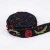 GOMAKERER 1 Yard Floral Velvet Ribbon, Black Single Faced Ribbon Flower Velvet Ribbon Trim for Gift Wrapping, DIY Clothing, Holiday Christmas Decor view 3