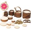 Jetec 20 Pieces 4 Sizes Mini Embroidery Hoops Wooden Small Tiny Embroidery Hoops Adjustable Circle Cross Stitch Ring Bulk for Home Ornaments Art Craft Handy Sewing view 1