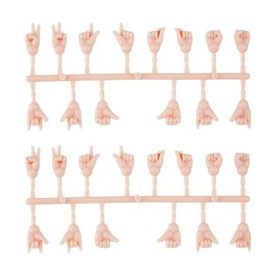 DICOSMETIC 10 Set Tiny Doll Hands for Doll Making 0.87"-1.14" Long Plastic Hand Gesture Set Joints Miniature Hands Movable Doll Hand Replacement Parts for Small Doll Making DIY Accessories