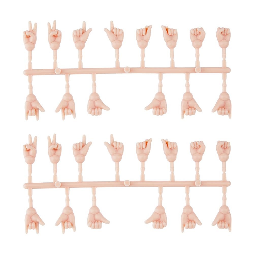 DICOSMETIC 10 Set Tiny Doll Hands for Doll Making 0.87"-1.14" Long Plastic Hand Gesture Set Joints Miniature Hands Movable Doll Hand Replacement Parts for Small Doll Making DIY Accessories