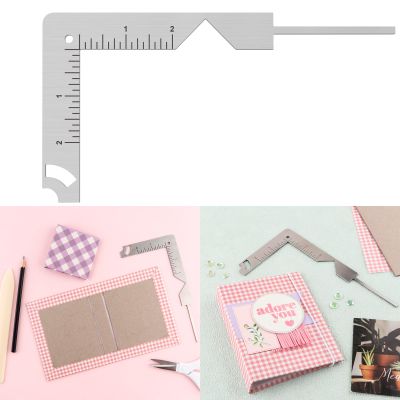 CYFUN DESIGN 5-in-1 Book Cover Guide to Create Sturdy Chipboard Covers, Bookbinding Ruler, Stainless Steel Metal Book Binding Cover Tool, Scrapbooking Tools Arts Crafts, Scrapbook Cover Maker