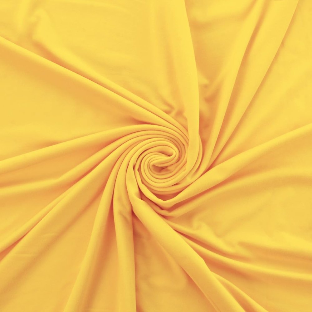 Solid DBP Fabric - Double Brushed Polyester 4 Way Stretch - Lemon - 1yd