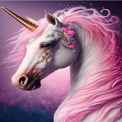 RMSGOZO DIY Pink Unicorn Horse Diamond Painting, 18 X 25 Inch Paint by Numbers for Beginners, Full Round Crystal Diamond Art Kits for Room Decor & Bathroom Decor (Fantasy Animal)