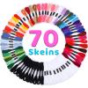 Dercuy Embroidery Floss,70 Skeins Mixed Colors Cross Floss Stitch Thread, Hand Sewing Needle for Embroidery,Rainbow Color Friendship Bracelet String for Bracelet Making, Sewing Crafts view 1