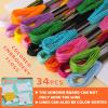 Dercuy Embroidery Floss,70 Skeins Mixed Colors Cross Floss Stitch Thread, Hand Sewing Needle for Embroidery,Rainbow Color Friendship Bracelet String for Bracelet Making, Sewing Crafts view 2