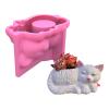 Ankexin for Cat Gypsum Flower Pot Silicone Resin Mold Epoxy Resin Casting Mold Succulent Vase Cement Mold Candle Holder Wax Mold view 1