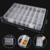 2 Pack 24 Grids Clear Plastic Organizer Box, Storage Container with Adjustable Divider, Craft and Bead Storage Organizer Box for DIY Crafts Jewelry Fishing Tackles with 1 Sheets Label Stickers view 2