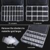 2 Pack 24 Grids Clear Plastic Organizer Box, Storage Container with Adjustable Divider, Craft and Bead Storage Organizer Box for DIY Crafts Jewelry Fishing Tackles with 1 Sheets Label Stickers view 4