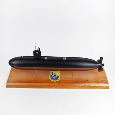 Squadron Nostalgia LLC USS Oklahoma City SSN-723 FLT II Submarine Model, Navy, Mahogany, 20 inch, LA Class