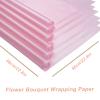 VOWOVOSDAY 20 Pcs Pink Flower Wrapping Paper,Flower Bouquet Wrapping Paper-Floral Wrapping Paper Waterproof Flowers Bouquet Packing Material with Ribbon Florist Bouquet Supplies DIY Craft Gift Packing view 4