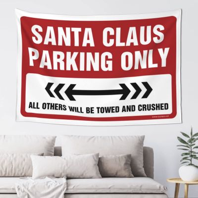 CakJuice Garage Decor for Men Santa Claus Parking Only Tapestry Sports Bar Decor Tapestries for Bedroom (Size : 75X100CM)