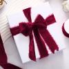 Preboun 4 Rolls Christmas Velvet Ribbon for Gift Wrapping 24 Yards Total Frayed Edge Velvet Silk Ribbon for Christmas Wedding Baby Shower DIY Crafts Decor(Burgundy,1.5 Inch) view 4