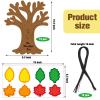 Riceshoot 12 Set Thanksgiving Crafts Kit Thankful Fall DIY Tree Includes 12 Foam Fall Tree Trunks 96 Self Adhesive Maple Leaf Sticker 12 Strings for Thanksgiving Holiday view 2