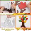 Riceshoot 12 Set Thanksgiving Crafts Kit Thankful Fall DIY Tree Includes 12 Foam Fall Tree Trunks 96 Self Adhesive Maple Leaf Sticker 12 Strings for Thanksgiving Holiday view 4