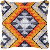 Latch Hook Pillowcase Kits Set Rhomboid Pattern Sofa Cushion Cover Latch Hook Carpet Rug Acrylic Yarn,Throw Pillow Craft Kits with Printed Canvas for Starter Kids Adults - 17 x 17 Inch view 1