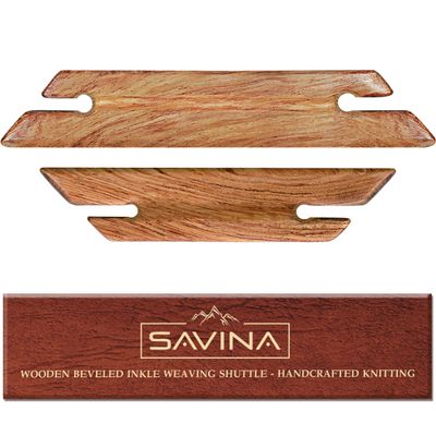 Savina Small Wooden Beveled Inkle Weaving Shuttle - Handcrafted Knitting Weaving Loom Tools Shuttle for Weaving DIY Craft Weaving Accessories