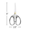 Aesosor 5-inch Small Craft Scissors, Sharp Blades Office Scissors for Desk, Stainless Steel All Purpose Scissors for Office, Home, School, DIY, Sewing, Fabric (Silver) view 2