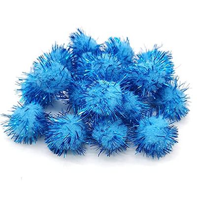 GIOTEL 50pcs 15mm 25mm Pompom Ball for Dolls Garment Handmade Material for DIY Kids Toys Accessories (Color : Sky Blue, Size : 25mm)