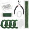 NESCCI Floral Arrangement Kit with Green Floral Tape and Wire,26 Gauge Floral Stem Wire,22 Gauge Floral Wire,Boutonniere Pin for Bouquet Stem Wrap Florist. view 1