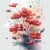 DIY 5D Diamond Painting Kits - Watercolour Red Flowers Diamond Painting Full Drill Crystal Rhinestone Embroidery Craft Kits for Bedroom Decor Gifts - 8x12inch view 1
