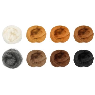 uxcell 8.5 Oz Needle Felting Wool - 8 Colors Nature Fibre Wool Yarn Roving Needle Felting Hand for Wool Felting Yarn Supplies DIY Craft Materials,10g/Pack