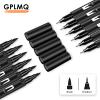 GPLMQ Black Drawing Pens, 12 Pack Felt Tip Markers for Adults and Kids, Dual Tip Brush Fineliners Pens for Art Drawing Sketching view 2