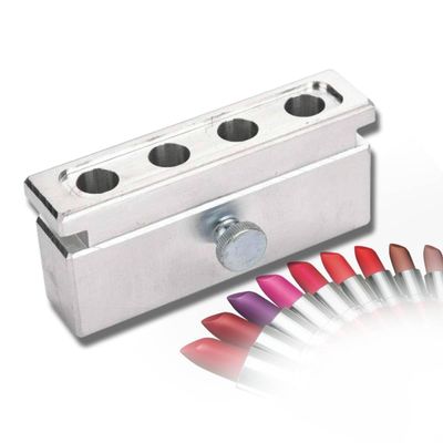 4 Cavities DIY Lipstick Aluminum Alloy DIY Lipstick Lip Balm Holder Cosmetics Cream Maker Tool Diy Lipstick Aluminum Alloy Dual Uses Lip Balm Maker