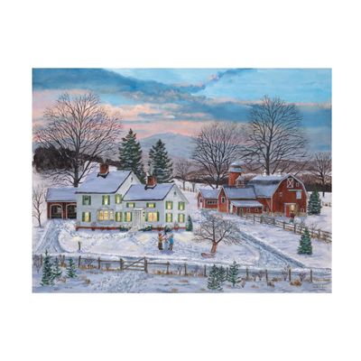 Trademark Fine Art Canvas Wall Art - Bob Fair 'North Country Farm' Wall Art for Living Room, Bedroom, or Office Dcor 32 x 24 Inches
