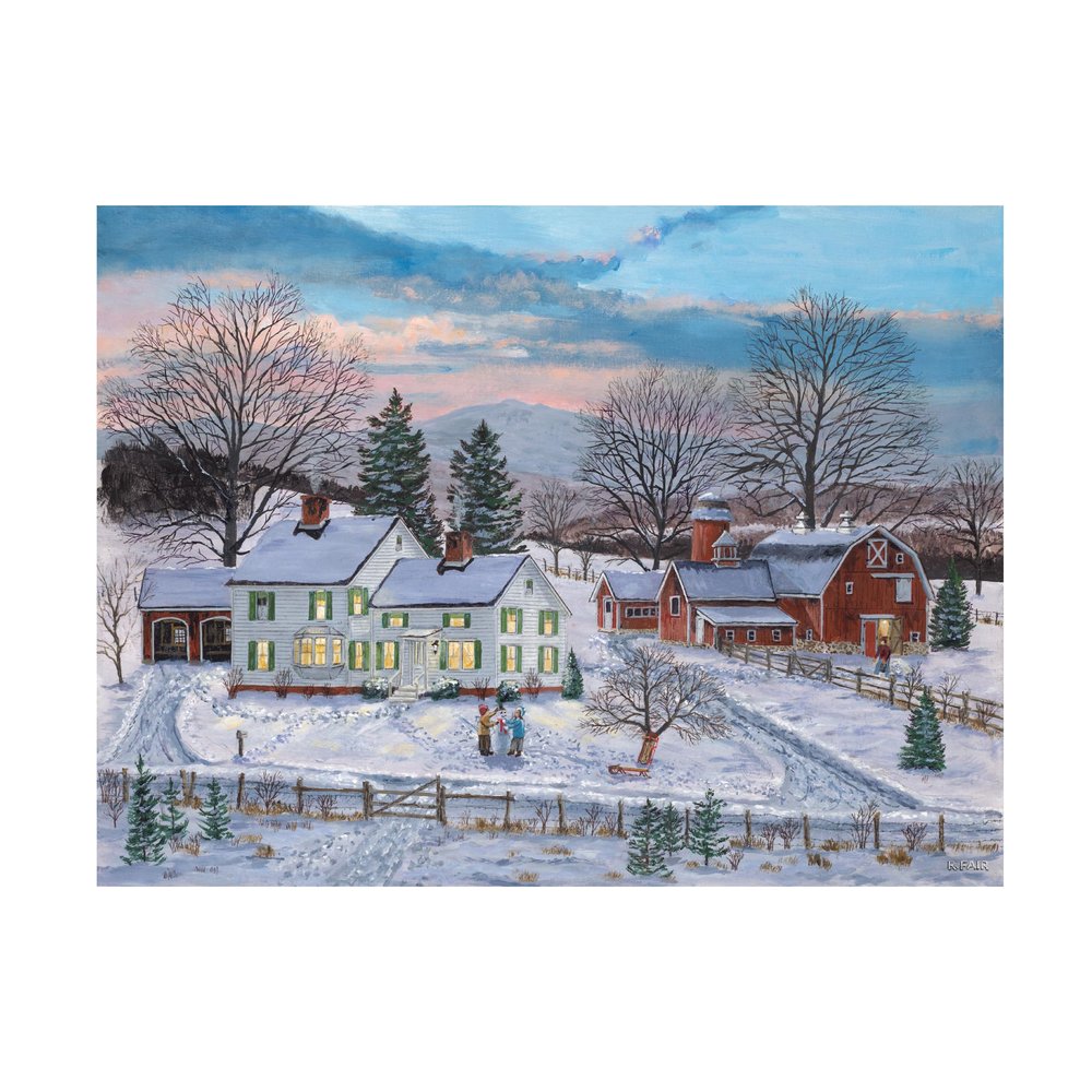Trademark Fine Art Canvas Wall Art - Bob Fair 'North Country Farm' Wall Art for Living Room, Bedroom, or Office Dcor 32 x 24 Inches