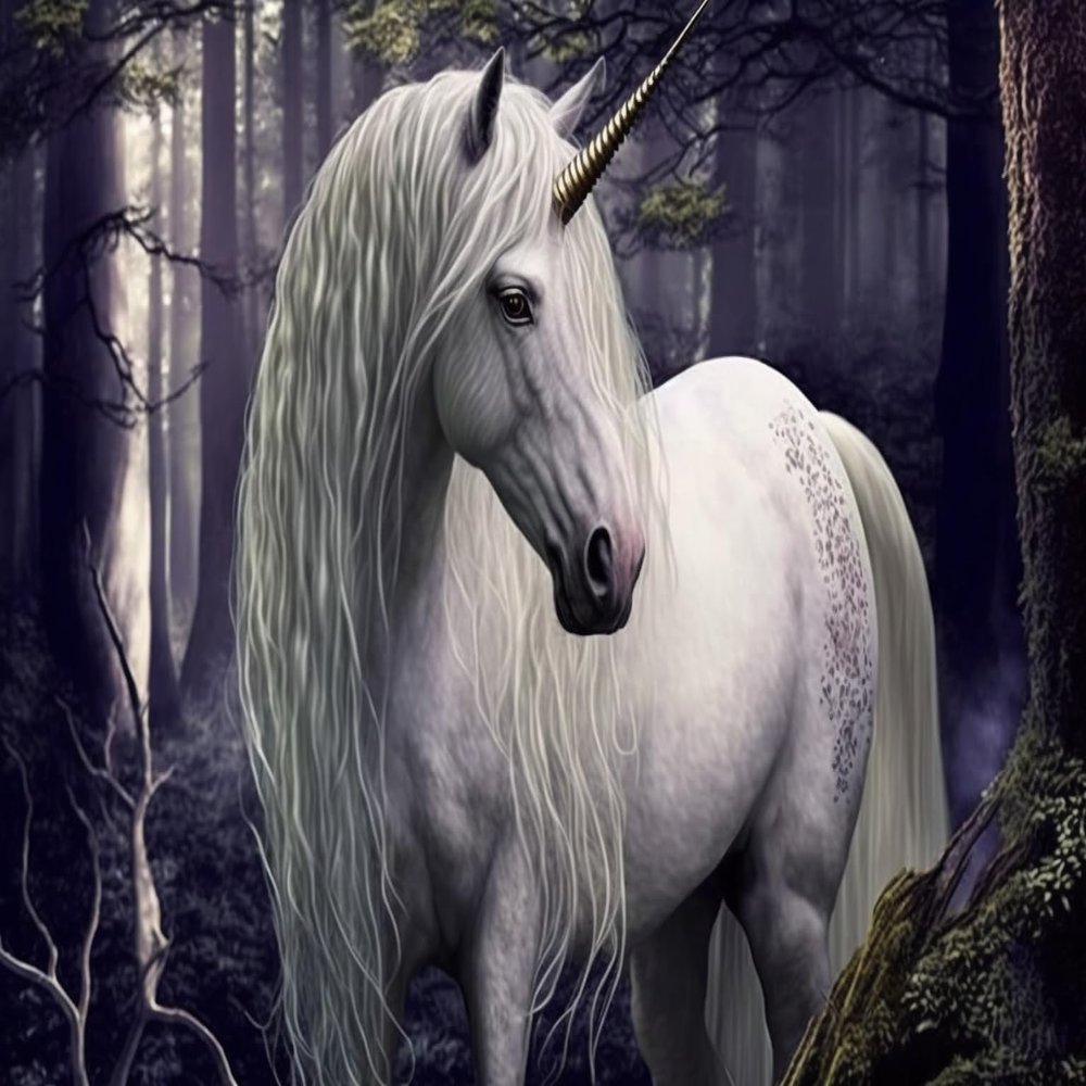 RMSGOZO Unicorn White Horse Diamond Painting - Silent Forest Diamond Art Kits, Exquisite Full Circle Gemstone Fine Rhinestone Art Kit for Beginners, for Room Decor (8 X 12 Inch)